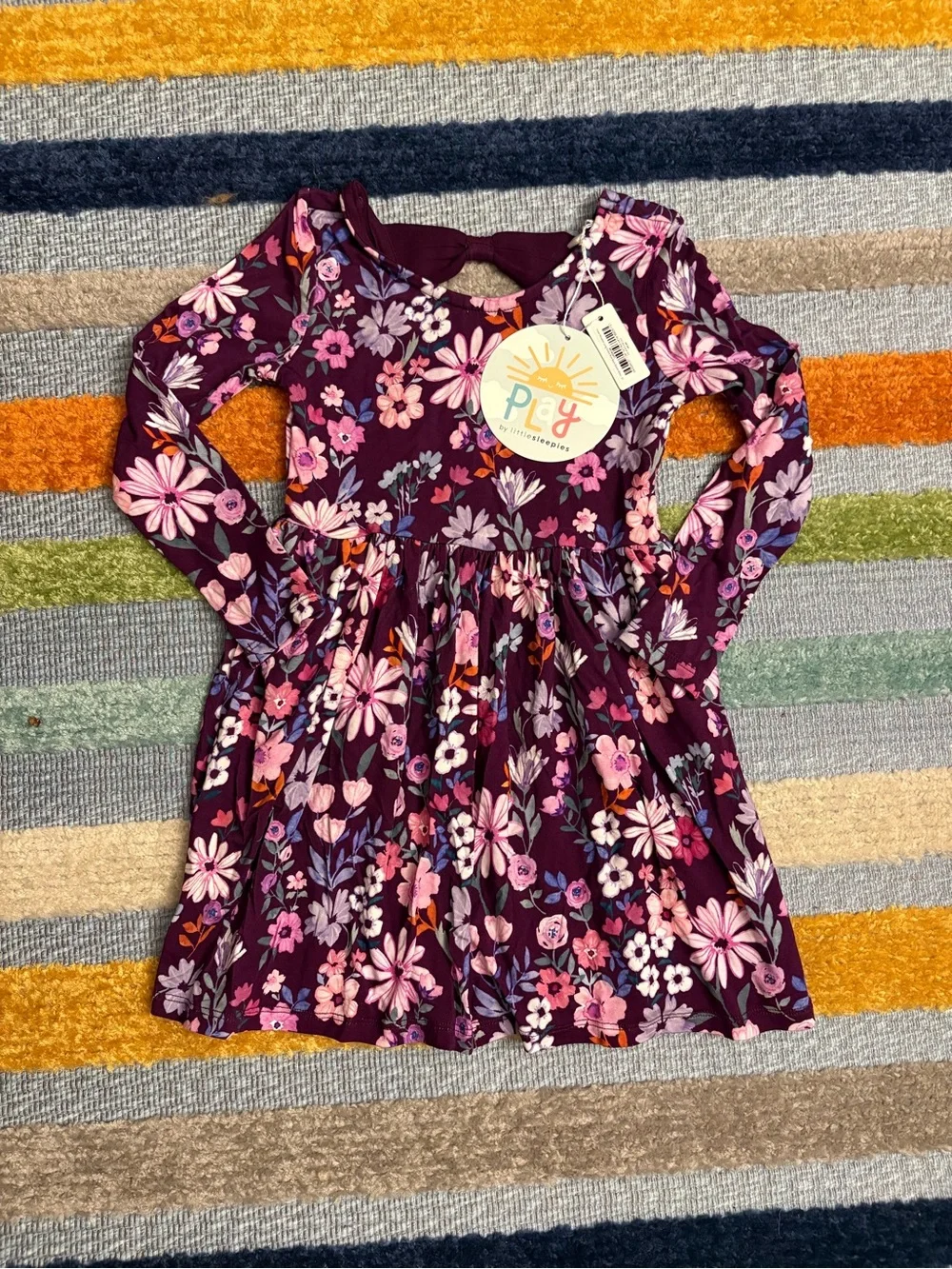 Little Sleepies Plum Floral Long Sleeve Dress